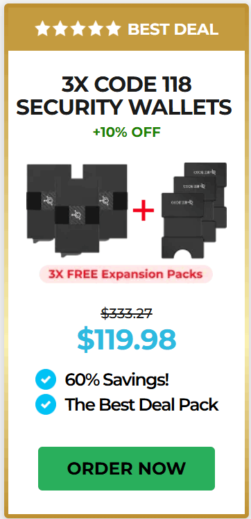 Code 118 Wallet offer package price 